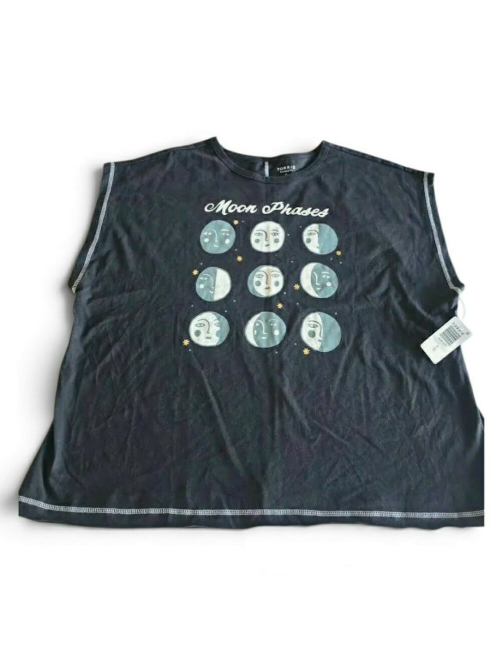 Torrid Moon Phases Relaxed Cotton Dolman Tee Dark Grey NWT Size 3